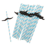 Maxbell 25Pcs 3D Moustache Summer Bar Decor Party Colorful Cocktail Drinking Straw - Aladdin Shoppers