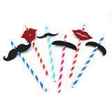 Maxbell 25Pcs 3D Moustache Summer Bar Decor Party Colorful Cocktail Drinking Straw - Aladdin Shoppers