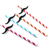 Maxbell 25Pcs 3D Moustache Summer Bar Decor Party Colorful Cocktail Drinking Straw - Aladdin Shoppers