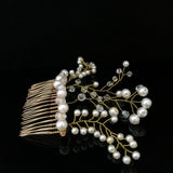 Maxbell Handmade Bridal Pearl Hair Side Combs Wedding Headpiece Jewelry Hairpin Gold - Aladdin Shoppers