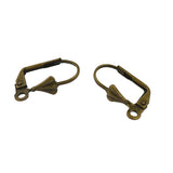 Maxbell 100x Copper, Bronze Color Earring Leverback Earring Findings Coil 17x11x5mm