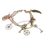 Maxbell Gothic Steampunk Bracelet Mulilayer Gear Angel Wing Key Chain Bracelets - Aladdin Shoppers