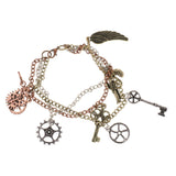 Maxbell Gothic Steampunk Bracelet Mulilayer Gear Angel Wing Key Chain Bracelets - Aladdin Shoppers