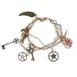 Maxbell Gothic Steampunk Bracelet Mulilayer Gear Angel Wing Key Chain Bracelets - Aladdin Shoppers