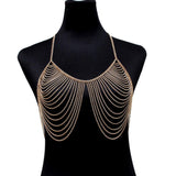 Maxbell Multi-layer Tassel Shoulder Body Chains Jewelry Bra Sexy Lingerie for Beach - Aladdin Shoppers