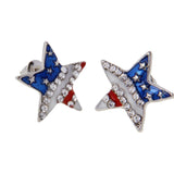 Maxbell Fashion American Flag USA Star Design Earrings Ear Studs Patriotic Jewelry - Aladdin Shoppers