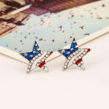 Maxbell Fashion American Flag USA Star Design Earrings Ear Studs Patriotic Jewelry - Aladdin Shoppers