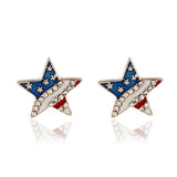 Maxbell Fashion American Flag USA Star Design Earrings Ear Studs Patriotic Jewelry - Aladdin Shoppers