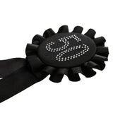 Maxbell Glitter 50 Award Ribbon Rosette Badge Brooch Birthday Party Favour Black - Aladdin Shoppers
