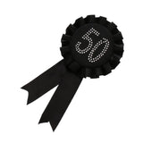 Maxbell Glitter 50 Award Ribbon Rosette Badge Brooch Birthday Party Favour Black - Aladdin Shoppers
