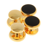 Maxbell Men Tuxedo Collar Buttons Shirt Cufflinks Formal Dress Costume Gold black - Aladdin Shoppers