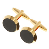 Maxbell Men Tuxedo Collar Buttons Shirt Cufflinks Formal Dress Costume Gold black - Aladdin Shoppers