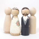 Maxbell 10pcs Female Bride Plain Blank Wooden Peg Dolls Figures Wedding Cake Toppers - Aladdin Shoppers