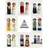 Maxbell 10pcs Female Bride Plain Blank Wooden Peg Dolls Figures Wedding Cake Toppers - Aladdin Shoppers