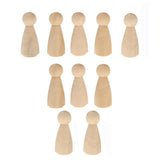 Maxbell 10pcs Female Bride Plain Blank Wooden Peg Dolls Figures Wedding Cake Toppers - Aladdin Shoppers