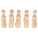 Maxbell 10pcs Female Bride Plain Blank Wooden Peg Dolls Figures Wedding Cake Toppers - Aladdin Shoppers