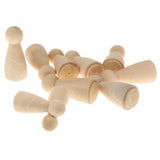 Maxbell 10pcs Female Bride Plain Blank Wooden Peg Dolls Figures Wedding Cake Toppers - Aladdin Shoppers
