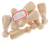 Maxbell 10pcs Female Bride Plain Blank Wooden Peg Dolls Figures Wedding Cake Toppers - Aladdin Shoppers