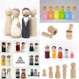 Maxbell 10pcs Female Bride Plain Blank Wooden Peg Dolls Figures Wedding Cake Toppers - Aladdin Shoppers