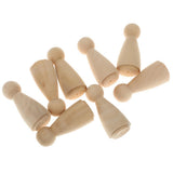 Maxbell 10pcs Female Bride Plain Blank Wooden Peg Dolls Figures Wedding Cake Toppers - Aladdin Shoppers