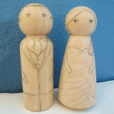 Maxbell 10pcs Female Bride Plain Blank Wooden Peg Dolls Figures Wedding Cake Toppers - Aladdin Shoppers