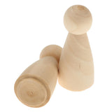 Maxbell 10pcs Female Bride Plain Blank Wooden Peg Dolls Figures Wedding Cake Toppers - Aladdin Shoppers