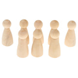 Maxbell 10pcs Female Bride Plain Blank Wooden Peg Dolls Figures Wedding Cake Toppers - Aladdin Shoppers