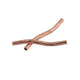 Maxbell 100 Pcs Engraved Pattern Tube Swirl Noodle Brass Beads DIY Jewelry 24mm