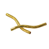 Maxbell 100 Pcs Engraved Pattern Tube Swirl Noodle Brass Beads DIY Jewelry 24mm