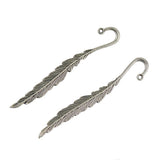 Maxbell 30pcs Tibetan Silver Beading Feather Bookmarks With Loop For DIY Making