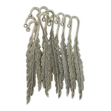 Maxbell 30pcs Tibetan Silver Beading Feather Bookmarks With Loop For DIY Making
