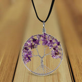 Maxbell Wire Tree of Life Healing Crystal Natural Gemstone Pendant For Necklace - Aladdin Shoppers