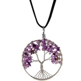Maxbell Wire Tree of Life Healing Crystal Natural Gemstone Pendant For Necklace - Aladdin Shoppers