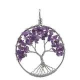 Maxbell Wire Tree of Life Healing Crystal Natural Gemstone Pendant For Necklace - Aladdin Shoppers