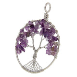 Maxbell Wire Tree of Life Healing Crystal Natural Gemstone Pendant For Necklace - Aladdin Shoppers