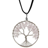 Maxbell Wire Wrapped Tree of Life Natural Gemstone Chip Pendant Jewelry For Necklace - Aladdin Shoppers