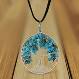 Maxbell Handmade Tree of Life Pendant Gemstone Chips Copper Wire Wrapped Jewelry - Aladdin Shoppers