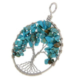 Maxbell Handmade Tree of Life Pendant Gemstone Chips Copper Wire Wrapped Jewelry - Aladdin Shoppers