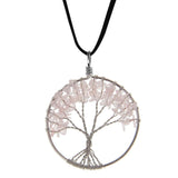 Maxbell Handmade Tree of Life Pendant Rose Quartz Bead Copper Wire Wrapped Jewelry - Aladdin Shoppers