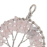 Maxbell Handmade Tree of Life Pendant Rose Quartz Bead Copper Wire Wrapped Jewelry - Aladdin Shoppers