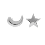Maxbell 2pcs Sterling Women Silver Creative Asymmetry Moon Star Ear Stud Earrings - Aladdin Shoppers