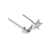 Maxbell 2pcs Sterling Women Silver Creative Asymmetry Moon Star Ear Stud Earrings - Aladdin Shoppers