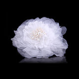 Maxbell Bridal Wedding Fabric Flower Pin Brooch Pearl Diamante Hairpin Jewelry White - Aladdin Shoppers