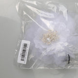 Maxbell Bridal Wedding Fabric Flower Pin Brooch Pearl Diamante Hairpin Jewelry White - Aladdin Shoppers