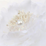 Maxbell Bridal Wedding Fabric Flower Pin Brooch Pearl Diamante Hairpin Jewelry White - Aladdin Shoppers