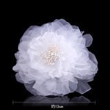 Maxbell Bridal Wedding Fabric Flower Pin Brooch Pearl Diamante Hairpin Jewelry White - Aladdin Shoppers