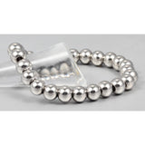 Maxbell Women 8mm Stainless Steel Round Beads Charm Elastic Bracelet Bangle Silver - Aladdin Shoppers