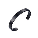 Maxbell Fashion Mens Womens Black Polished Stainless Steel Bangle Cuff Bracelet - Aladdin Shoppers