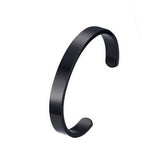 Maxbell Fashion Mens Womens Black Polished Stainless Steel Bangle Cuff Bracelet - Aladdin Shoppers