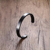 Maxbell Fashion Mens Womens Black Polished Stainless Steel Bangle Cuff Bracelet - Aladdin Shoppers